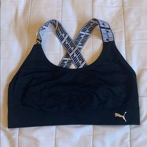 Puma Black and White Sports Bra